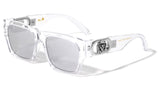 Kleo Square Gold Tiger Medallion Classic Casual Retro Sunglasses