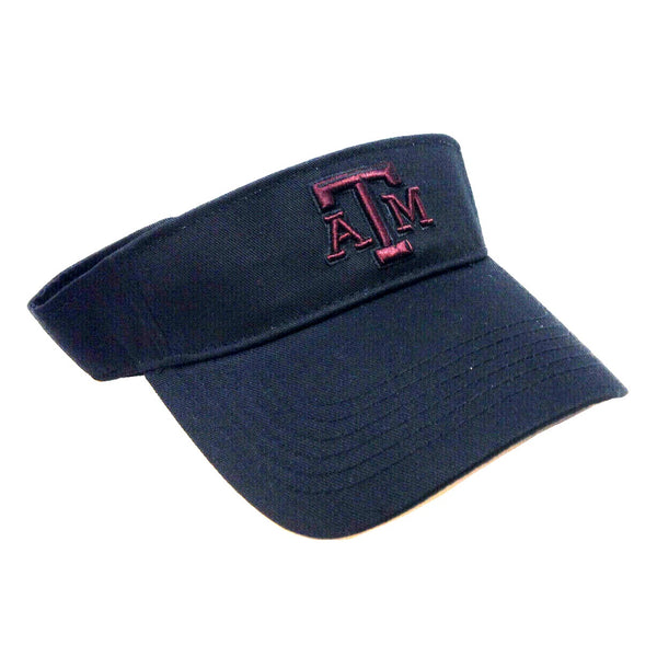 Texas A&M University Aggies Text Logo Black Sun Visor Hat