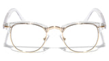 Transparent Horn Rimmed Square Classic Retro Sunglasses with Clear Lenses
