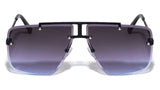 Luxury Elite Rimless Square Aviator Sunglasses