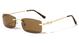 Bogart Slim Rimless Rectangular Luxury Sunglasses