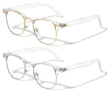 Transparent Horn Rimmed Square Classic Retro Sunglasses with Clear Lenses