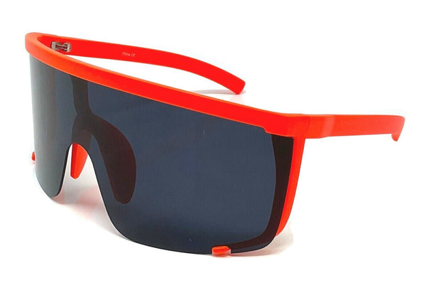 Oversized Rimless One Piece Shield Lens Wrap Around Sport Sunglasses