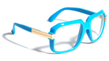 Gazelle Emcee Square Oversized Hip Hop Luxury Aviator Sunglasses w/ Clear Lenses