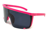 Oversized Rimless One Piece Shield Lens Wrap Around Sport Sunglasses