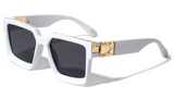 Soft Rubber Coated Sleek Oversized Thick Bold Square Luxury Sunglasses