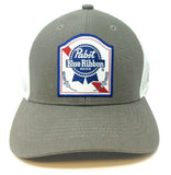 Pabst Blue Ribbon Patch PBR Mesh Trucker Curved Bill Adjustable Snapback Hat