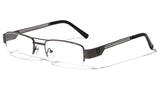 Khan Slim Half Rim Semi Rimless Rectangular Clear Lens Eyeglasses