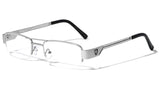 Khan Slim Half Rim Semi Rimless Rectangular Clear Lens Eyeglasses