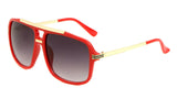 Metal & Plastic Flat Top Retro Sport Square Pilot Aviator Sunglasses