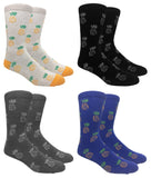 Fine Fit Casual Novelty Pineapple Summer Fruit Tropical Pattern Knit Crew Socks