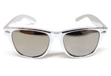 Silver Platinum Metallic Square Sunglasses Mirror Lenses