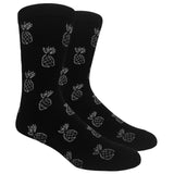 Fine Fit Casual Novelty Pineapple Summer Fruit Tropical Pattern Knit Crew Socks