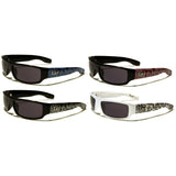 Locs Paisley Bandana Print Slim Rectangular Retro Wrap Around Sunglasses