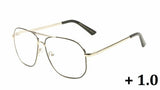 Elite Classic Casual Square Luxury Pilot Aviator Readers Reading Glasses
