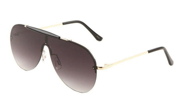 Shield Outdoorsman Floating Flat Lens Aviator Sunglasses w/Brow Bar