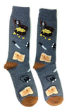Fine Fit Casual Novelty Pattern Knit Crew Socks