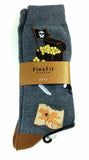 Fine Fit Casual Novelty Pattern Knit Crew Socks