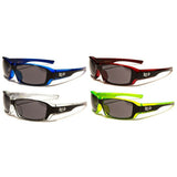 Locs Rectangular Slim Wrap Around Retro Chopper Sunglasses