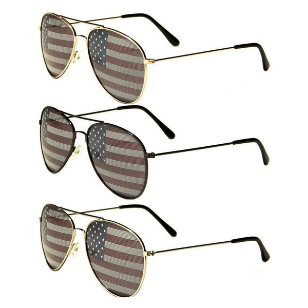 USA United States Flag Classic Pilot Aviator Sunglasses