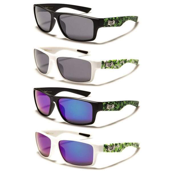 Locs Classic Square Weed Leaf Wrap Around Sport Sunglasses
