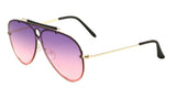 Classic Outdoorsman Retro Pilot Shield Aviator Sunglasses