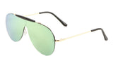 Shield Outdoorsman Floating Flat Lens Aviator Sunglasses w/Brow Bar