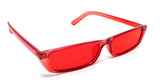 Slim Rectangular Minimal Classic Casual Mod Sunglasses