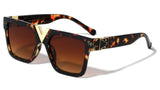 Gold V Trendy Luxury Square Retro Classic Casual Fancy Aviator Sunglasses