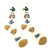 Fine Fit Casual Funny Animal Pattern Knit Crew Socks