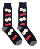 Fine Fit Casual Fast Food Snack Pattern Knit Crew Socks