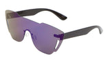 Sobe Rimless Shield Mono One Piece Lens Futuristic Sunglasses