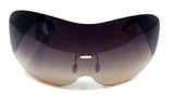 Alps Rimless Oversized Shield Mono Lens Futuristic Retro Sunglasses