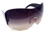 Alps Rimless Oversized Shield Mono Lens Futuristic Retro Sunglasses