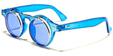 Cool Flip Up Round Clear Circle Lens Retro Steampunk Luxury Sunglasses