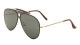 Classic Outdoorsman Retro Pilot Shield Aviator Sunglasses