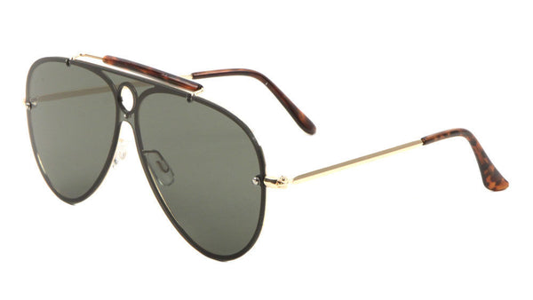 Classic Outdoorsman Retro Pilot Shield Aviator Sunglasses