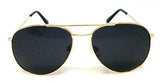 Black & Gold Pilot Aviator Sunglasses Super Dark Lenses