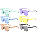 Tahiti Thick Rimless Shield Mono One Piece Lens Square Sunglasses