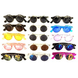 Cool Flip Up Round Clear Circle Lens Retro Steampunk Luxury Sunglasses