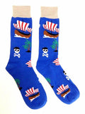Fine Fit Casual Novelty Pattern Knit Crew Socks
