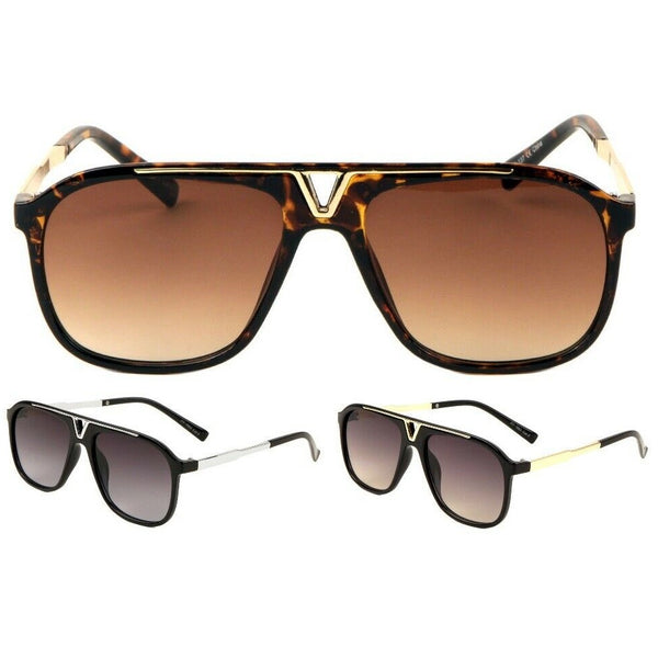 Deniro Square Retro Luxury Hip Hop Aviator Sunglasses