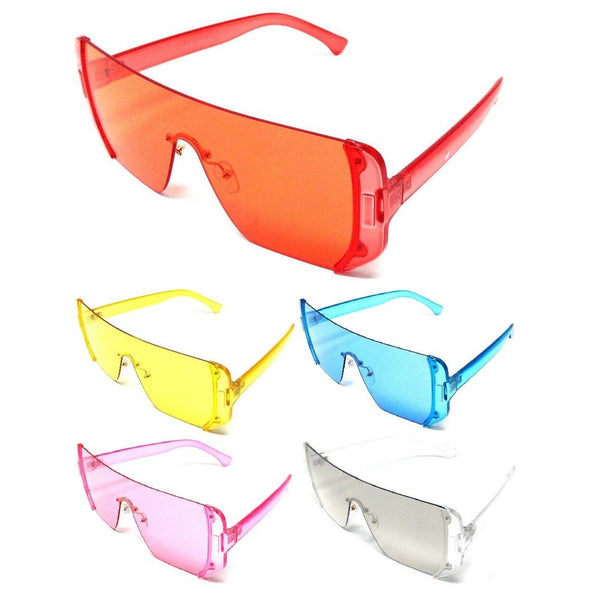 Malibu Rimless Oversized Mono Shield Futuristic One Piece Lens Sunglasses