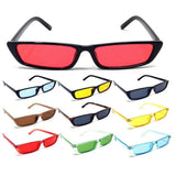Slim Rectangular Minimal Classic Casual Mod Sunglasses
