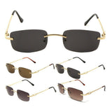 Bogart Slim Rimless Rectangular Luxury Sunglasses