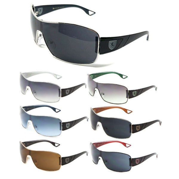 Khan Shield Wrap Around One Piece Lens Aviator Sunglasses
