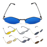 Slim Rimless Classic Hexagon Luxury Geometric Sunglasses