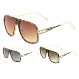 Pioneer Oversized Square Luxury Metal Aviator Sunglasses