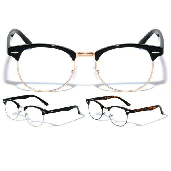 Blue Light Blocking Filter Lenses Anti Fatigue Computer Horn Rimmed Square Glasses