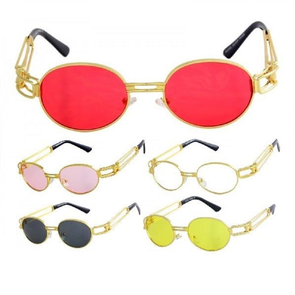 Slim Round Classic Oval Luxury Steampunk Sunglasses